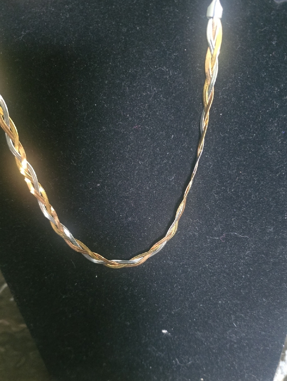 Two-Tone Braided Necklace - Gold and Silver